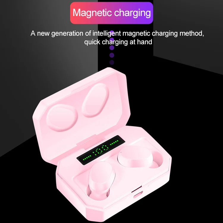 DT-14 Wireless Two Ear Bluetooth Headset Supports Touch & Smart Magnetic Charging & Power On Automatic Pairing(Black) - Image 6