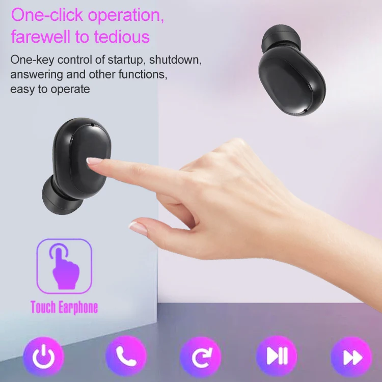DT-14 Wireless Two Ear Bluetooth Headset Supports Touch & Smart Magnetic Charging & Power On Automatic Pairing(White) - Image 7