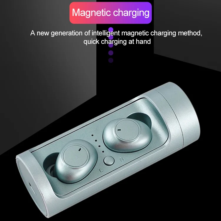 DT-15 Wireless Two Ear Bluetooth Headset Supports Touch & Smart Magnetic Charging & Power On Automatic Pairing (Gold) - Image 6