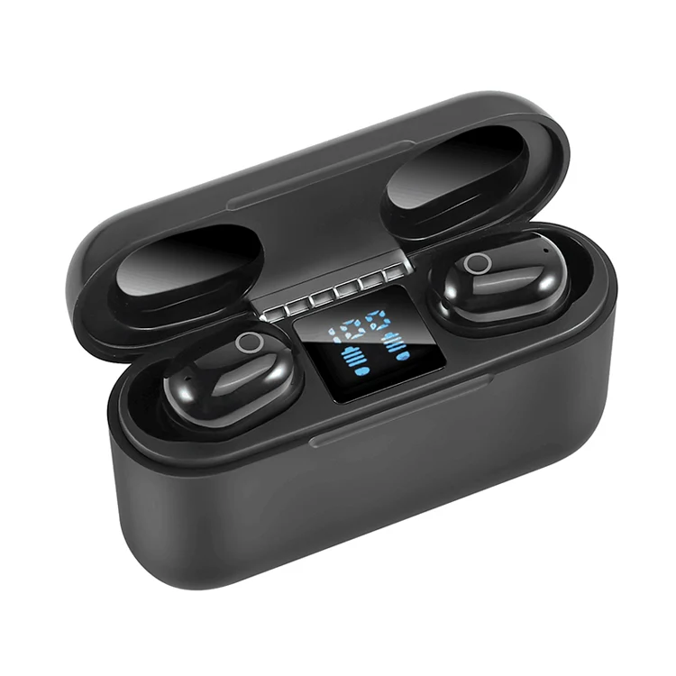 Dt-18 Wireless Two Ear Bluetooth Headset With 2000mAh Charging Cabin & Touch & Intelligent Magnetic Suction Charging (Black) - Image 2
