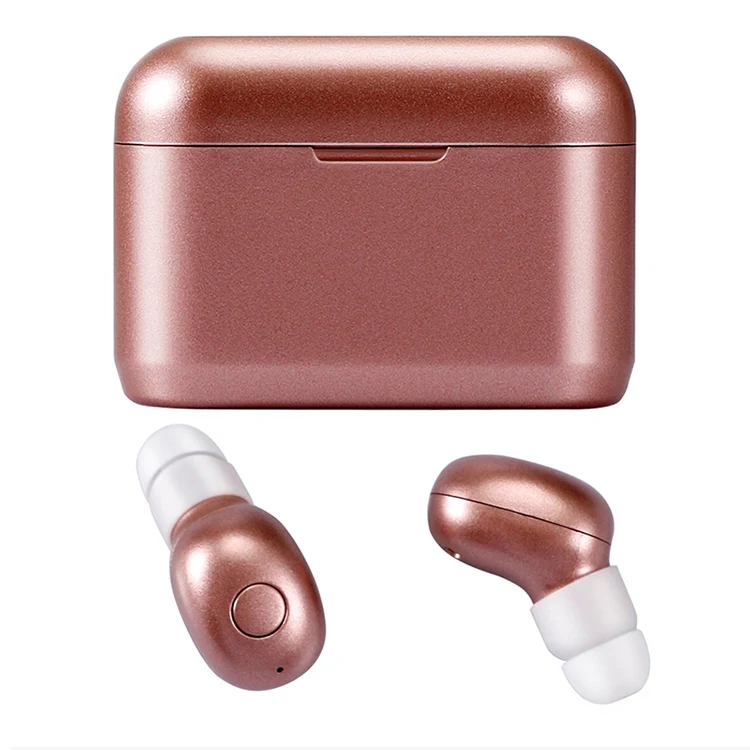 DT-4 IPX Waterproof Bluetooth 5.0 Wireless Bluetooth Earphone with 350mAh Magnetic Charging Box, Support for Calling(Rose Gold) - Image 2