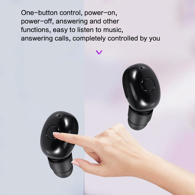DT-4 IPX Waterproof Bluetooth 5.0 Wireless Bluetooth Earphone with 350mAh Magnetic Charging Box, Support for Calling(Silver) - Image 5