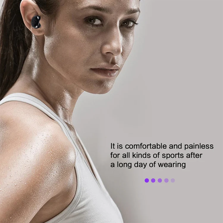 DT-4 IPX Waterproof Bluetooth 5.0 Wireless Bluetooth Earphone with 350mAh Magnetic Charging Box, Support for Calling(Silver) - Image 7
