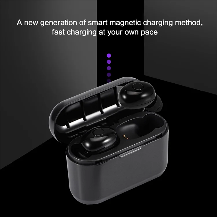 DT-4 IPX Waterproof Bluetooth 5.0 Wireless Bluetooth Earphone with 350mAh Magnetic Charging Box, Support for Calling(Silver) - Image 8