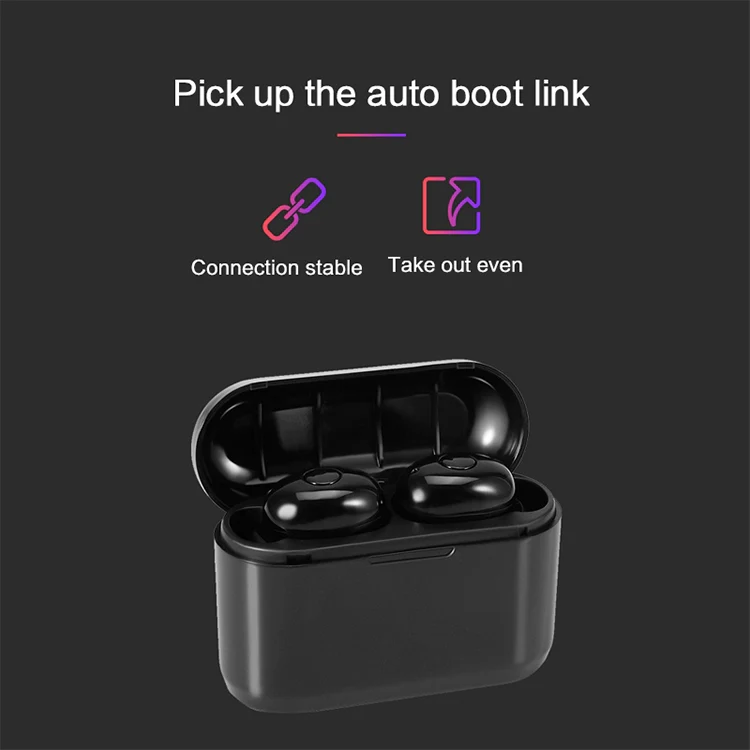 DT-4 IPX Waterproof Bluetooth 5.0 Wireless Bluetooth Earphone with 350mAh Magnetic Charging Box, Support for Calling(Silver) - Image 9