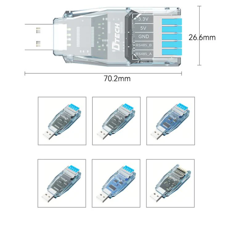 DTECH USB To RS485 Push-Button Serial Port Module, Specifications: RS232/485 FTDI Chip IOT5091 - Image 2