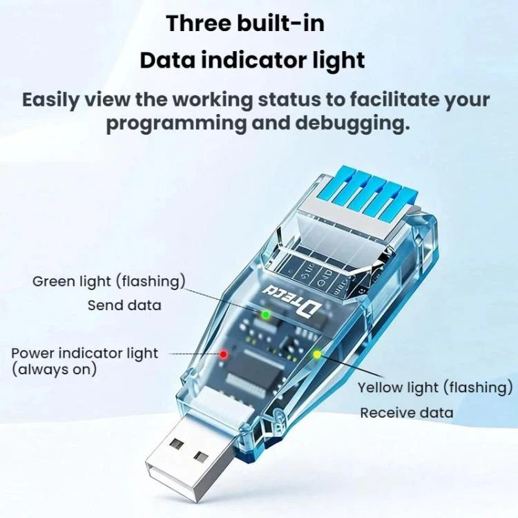 DTECH USB To RS485 Push-Button Serial Port Module, Specifications: TTL Pin-Type FTDI Chip IOT5093 - Image 3