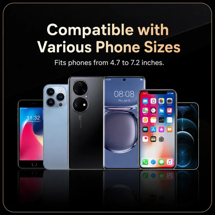 Dual 3-Finger Grip Clip Rotating Foldable Metal Phone Holder(Black) - Image 10