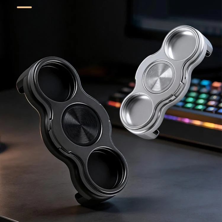 Dual 3-Finger Grip Clip Rotating Foldable Metal Phone Holder(Black) - Image 11