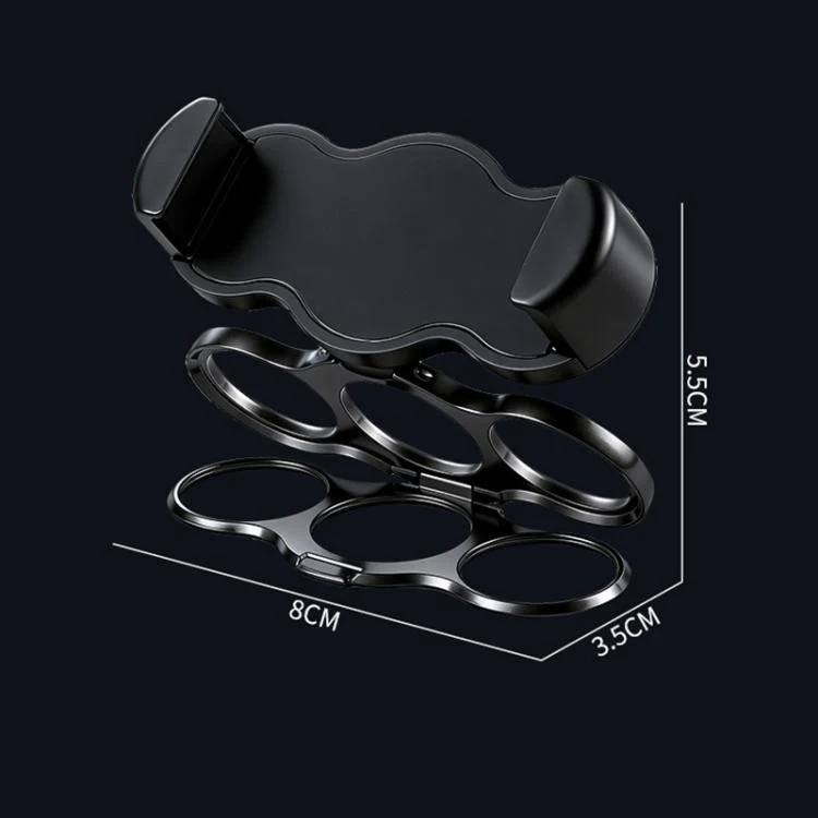 Dual 3-Finger Grip Clip Rotating Foldable Metal Phone Holder(Black) - Image 12