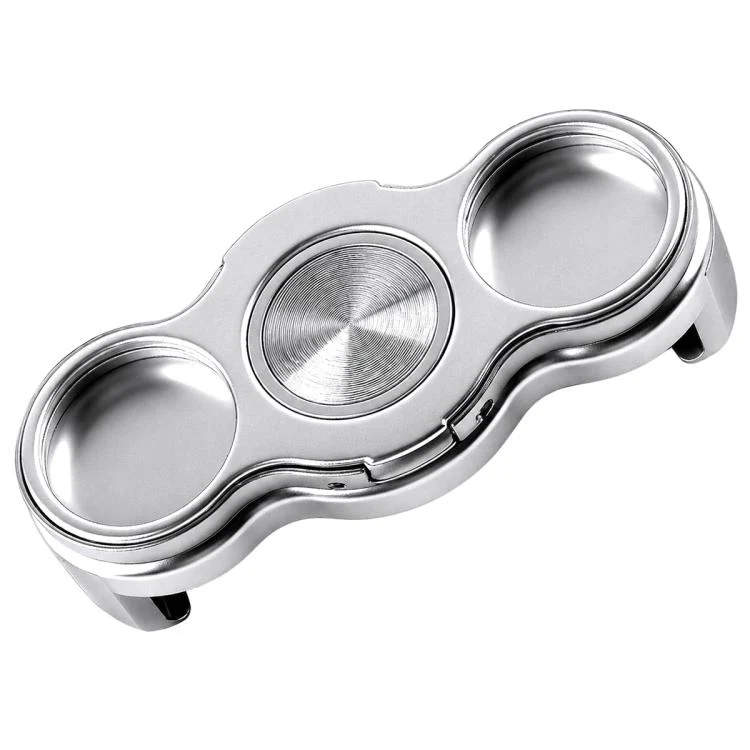 Dual 3-Finger Grip Clip Rotating Foldable Metal Phone Holder(Silver)