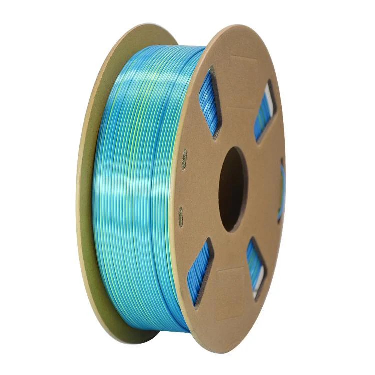 Dual Color Silk PLA Filament 1.75mm 1kg Spool Magic Color Shifting Shiny Metallic 3D Printing Material(Black+Yellow)