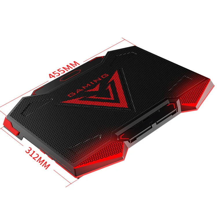 dual USB Ports Five-core Radiator Notebook Computer  Holder (Red) - Image 2