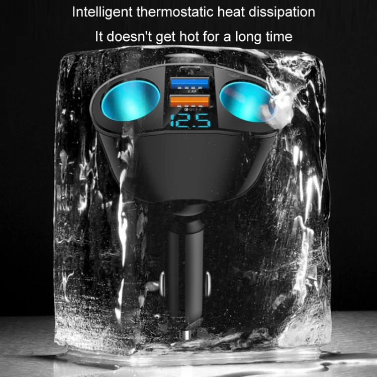 Dual USB Type-C Real-time Digital Display Cigarette Lighter Expansion Car Charger, Model: 3.1A Double A+C - Image 7