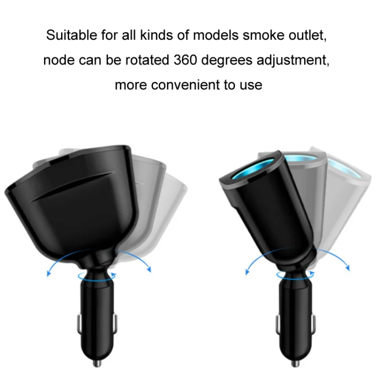 Dual USB Type-C Real-time Digital Display Cigarette Lighter Expansion Car Charger, Model: 66W Dual A+C - Image 3