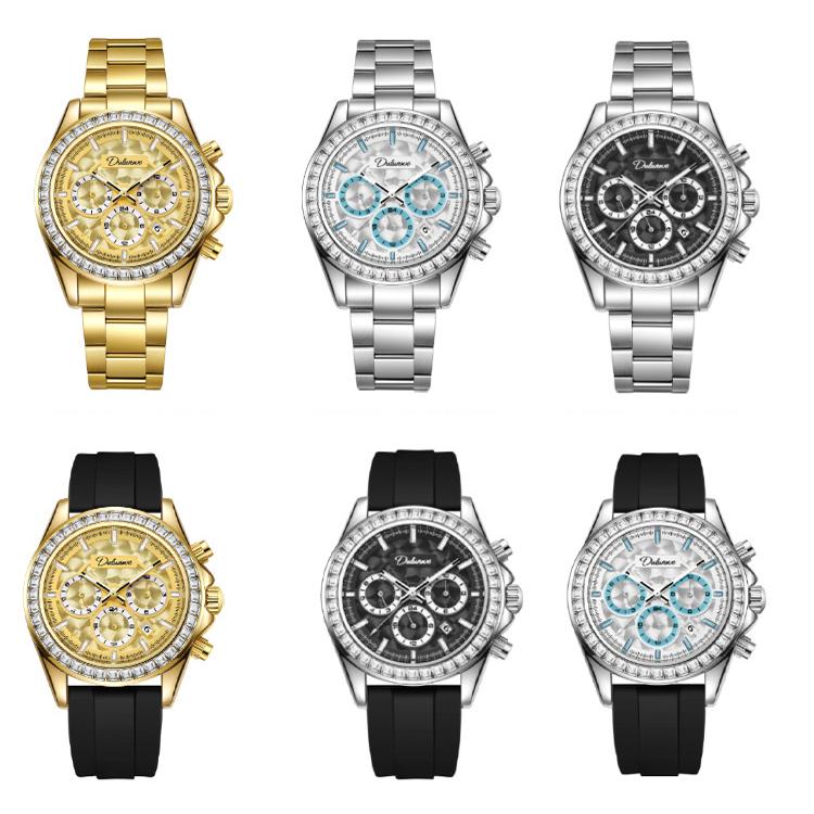 Dulunwe 6055B 30m Waterproof Luminous Automatic Mechanical Watch(Natural Steel Belt Blue White) - Image 2