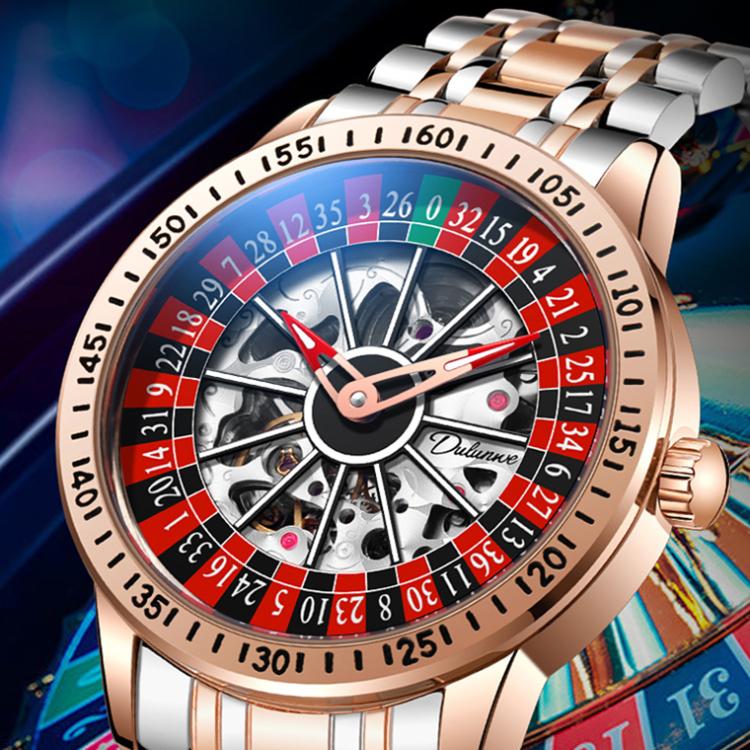 Dulunwe 6061A 30m Waterproof Rotating Dial Mechanical Watch, Color: Black Silicone - Image 3