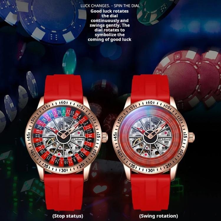 Dulunwe 6061A 30m Waterproof Rotating Dial Mechanical Watch, Color: Rose Gold Steel Strap - Image 5