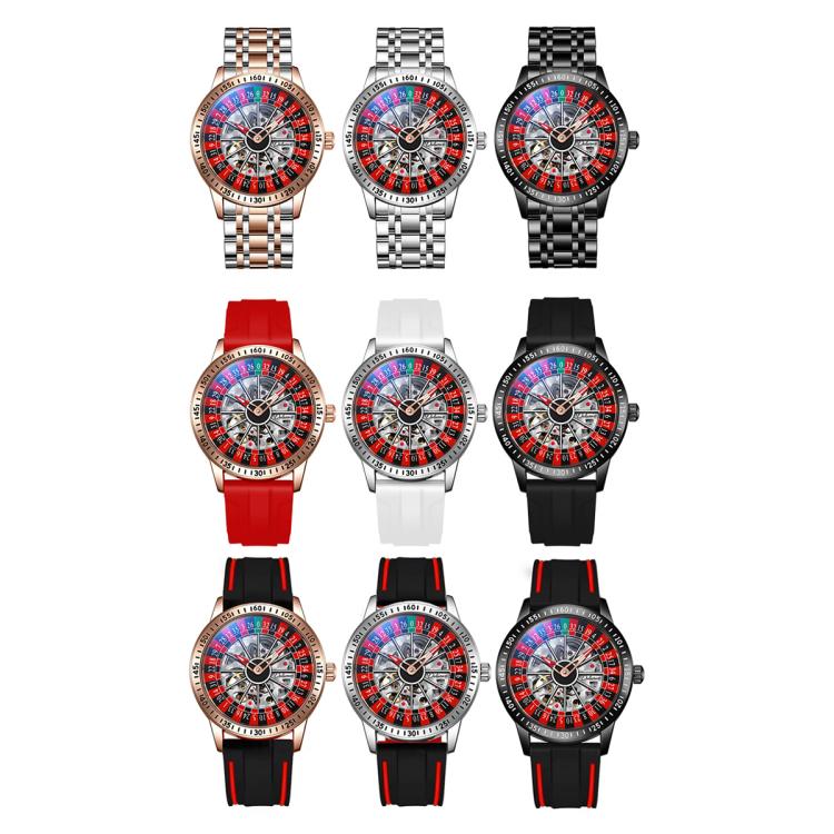 Dulunwe 6061A 30m Waterproof Rotating Dial Mechanical Watch, Color: White Steel Strap - Image 2