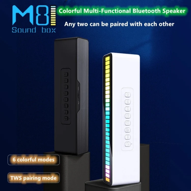 Duosi M8 LED Pickup Rhythm Ambient Light Multi-function TWS Bluetooth Speaker Bar(Black) - Image 4