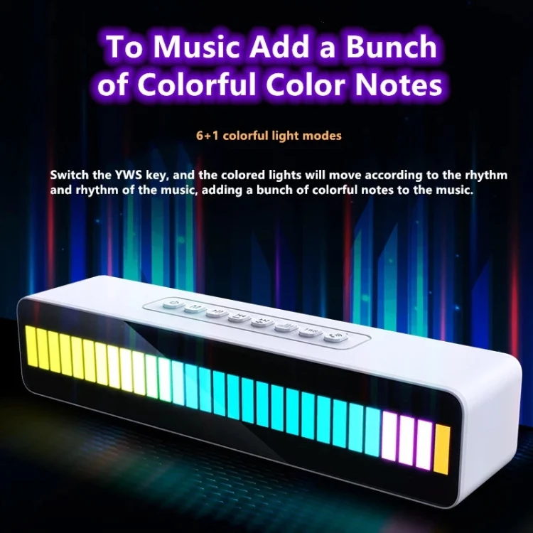 Duosi M8 LED Pickup Rhythm Ambient Light Multi-function TWS Bluetooth Speaker Bar(White) - Image 3