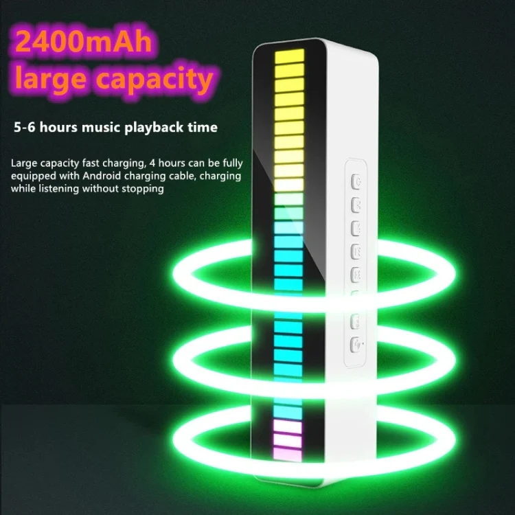 Duosi M8 LED Pickup Rhythm Ambient Light Multi-function TWS Bluetooth Speaker Bar(White) - Image 6