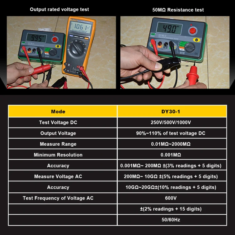 DUOYI DY30-1 Car Digital Insulation Resistance Tester Meter - Image 6