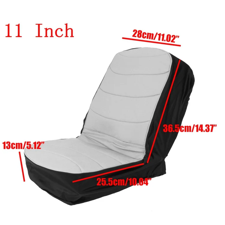 Dustproof Seat Cover For Grass Cutter / Agricultural Vehicle / Forklift / Tractor, Size: 11 Inch (Gray Black) - Image 2