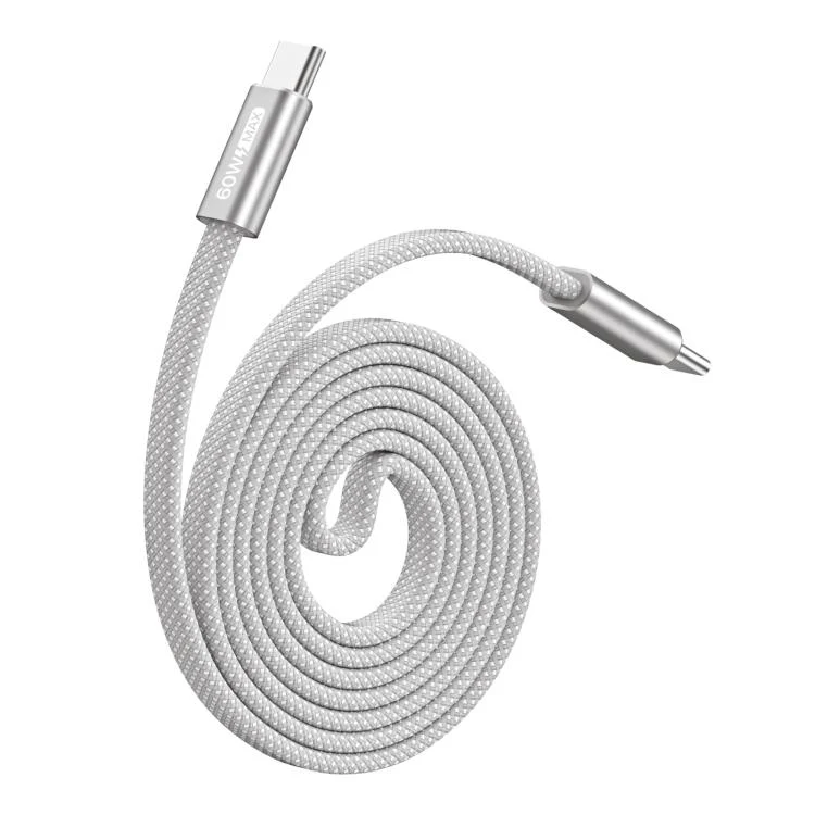DUX DUCIS AUTO Series 60W Type-C to Type-C Magnetic Nylon Braided Data Cable, Length: 1m(Grey) - Image 2