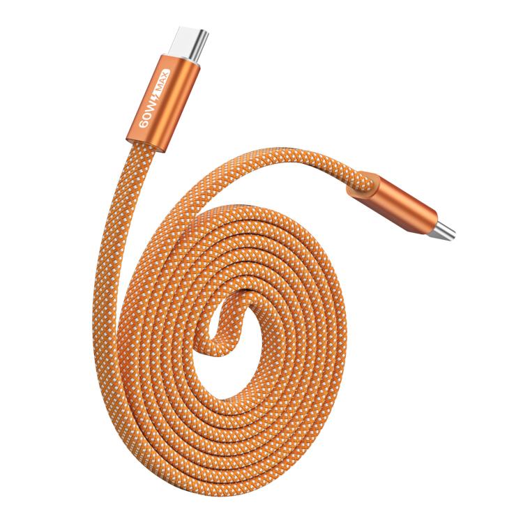 DUX DUCIS AUTO Series 60W Type-C to Type-C Magnetic Nylon Braided Data Cable, Length: 1m(Orange) - Image 2