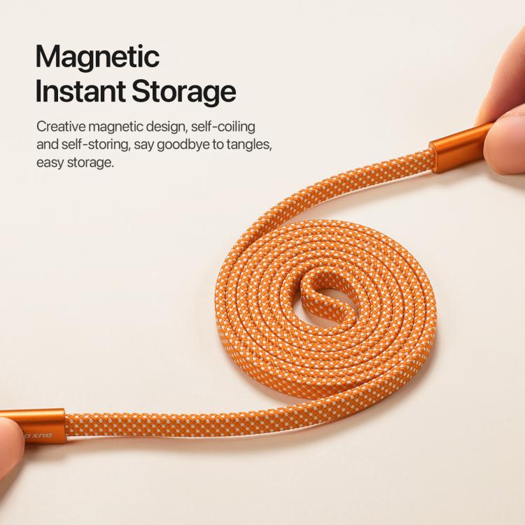 DUX DUCIS AUTO Series 60W Type-C to Type-C Magnetic Nylon Braided Data Cable, Length: 1m(Orange) - Image 4