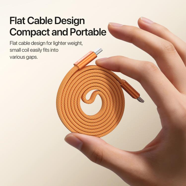 DUX DUCIS AUTO Series 60W Type-C to Type-C Magnetic Nylon Braided Data Cable, Length: 1m(Orange) - Image 7