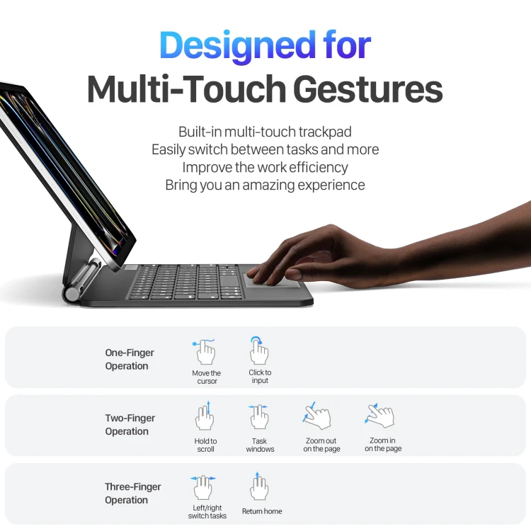 DUX DUCIS MK Series Floating Magnetic Keyboard Tablet Leather Case For iPad Pro 11 2024(Black) - Image 9