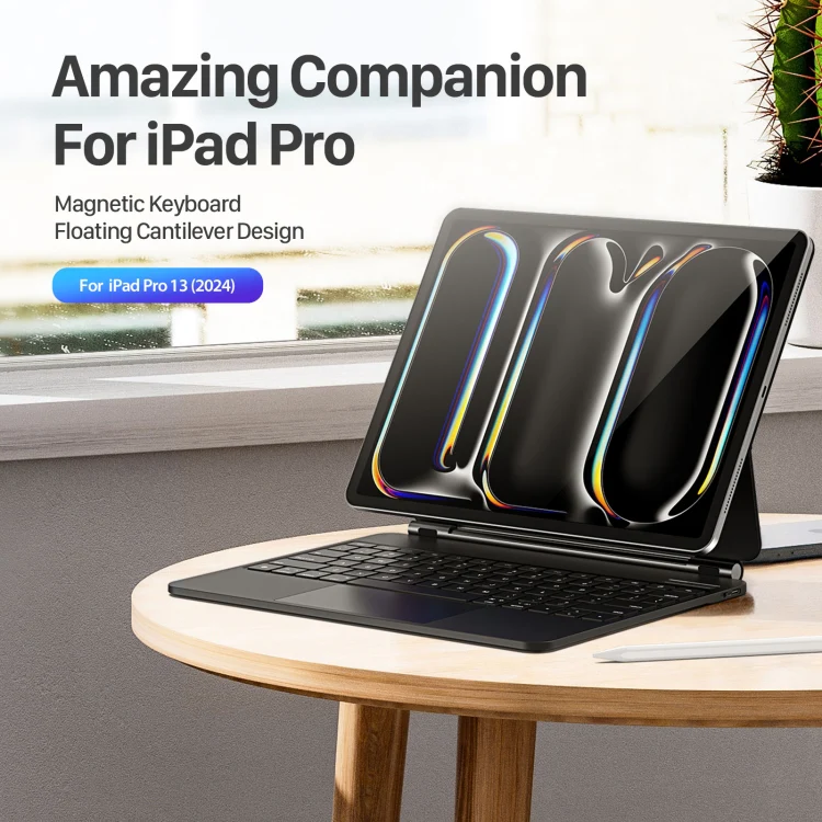 DUX DUCIS MK Series Floating Magnetic Keyboard Tablet Leather Case For iPad Pro 13 2024(Black) - Image 3