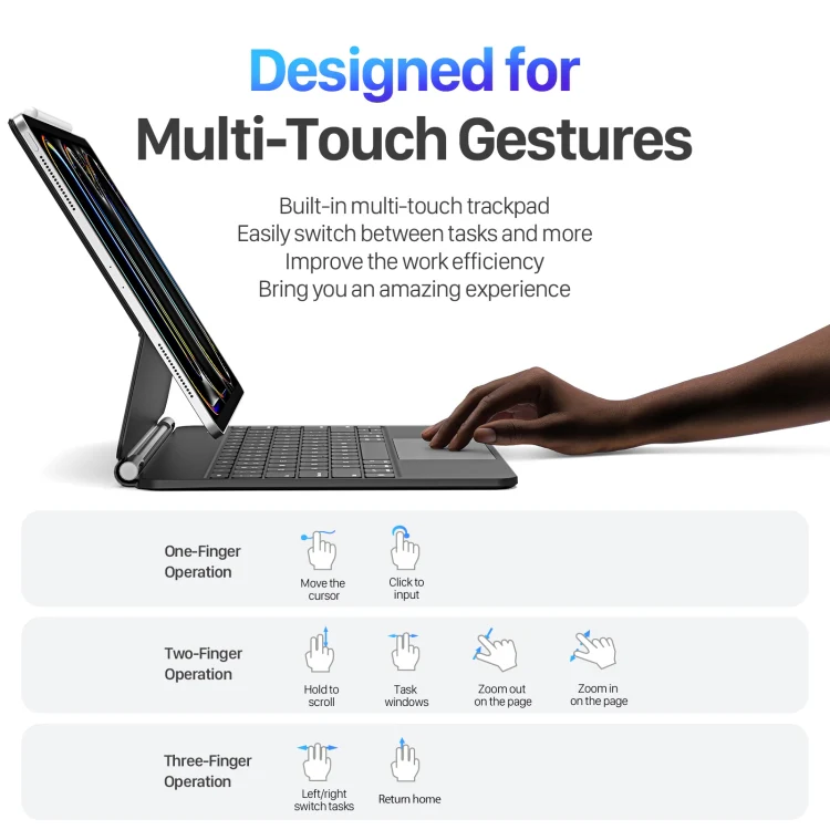 DUX DUCIS MK Series Floating Magnetic Keyboard Tablet Leather Case For iPad Pro 13 2024(Black) - Image 9