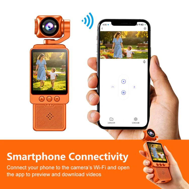 DV09 4K WiFi 1.54 inch HD Screen Action Camera(Orange) - Image 9