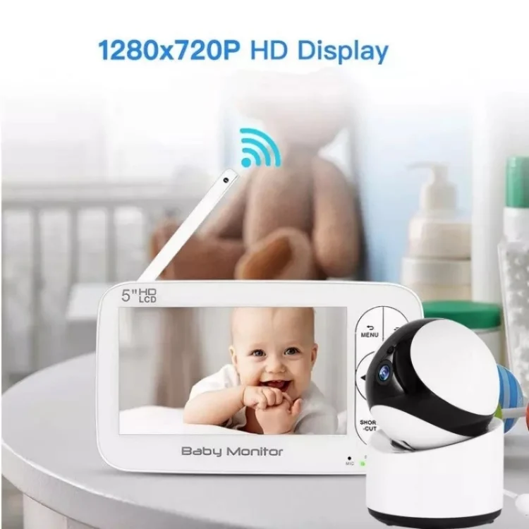 DY55A Built-in Lullabies Video Babyphone 5 inch Screen Digital Wireless Baby Monitor Camera(US Plug) - Image 3