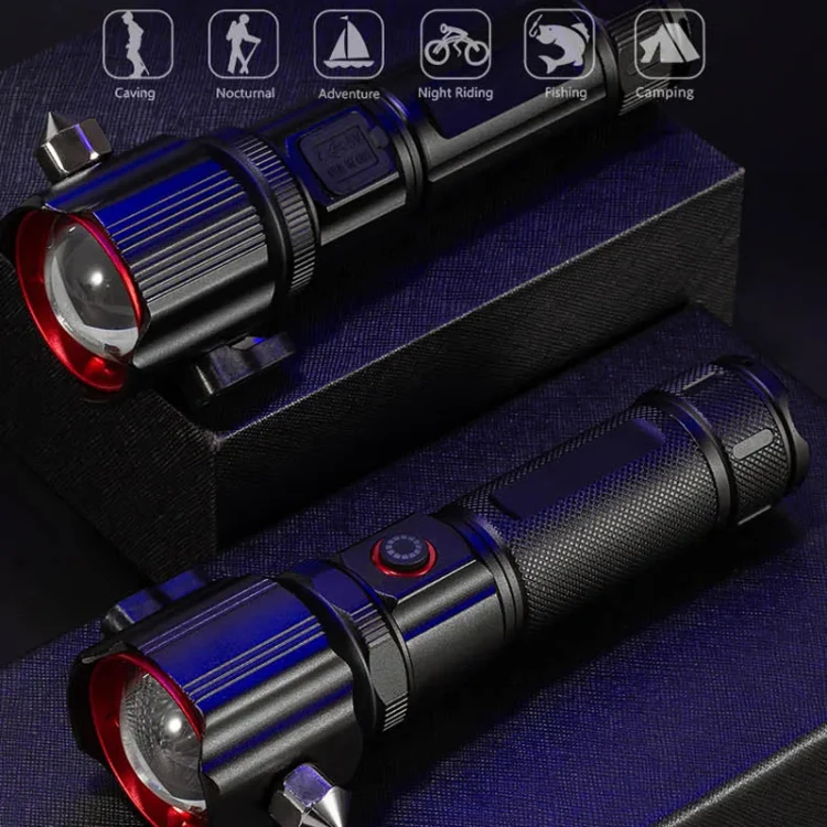 E-SMARTER W5196 Laser Life Saving Flashlight Seat Belt Cutting Emergency Car Backup Tool Flashlight - Image 2