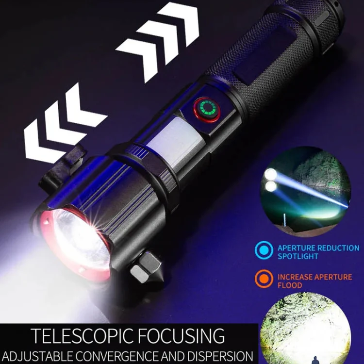 E-SMARTER W5196 Laser Life Saving Flashlight Seat Belt Cutting Emergency Car Backup Tool Flashlight - Image 3