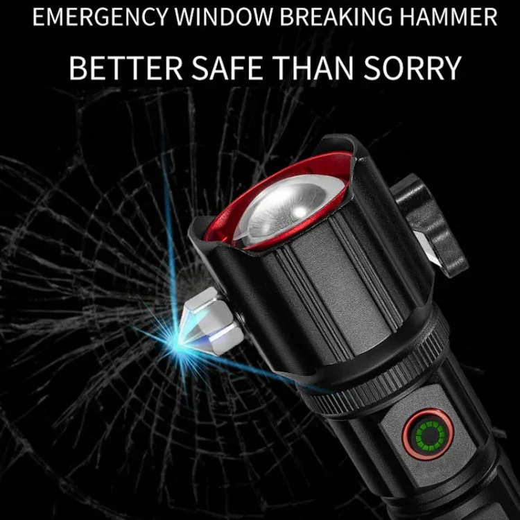 E-SMARTER W5196 Laser Life Saving Flashlight Seat Belt Cutting Emergency Car Backup Tool Flashlight - Image 4