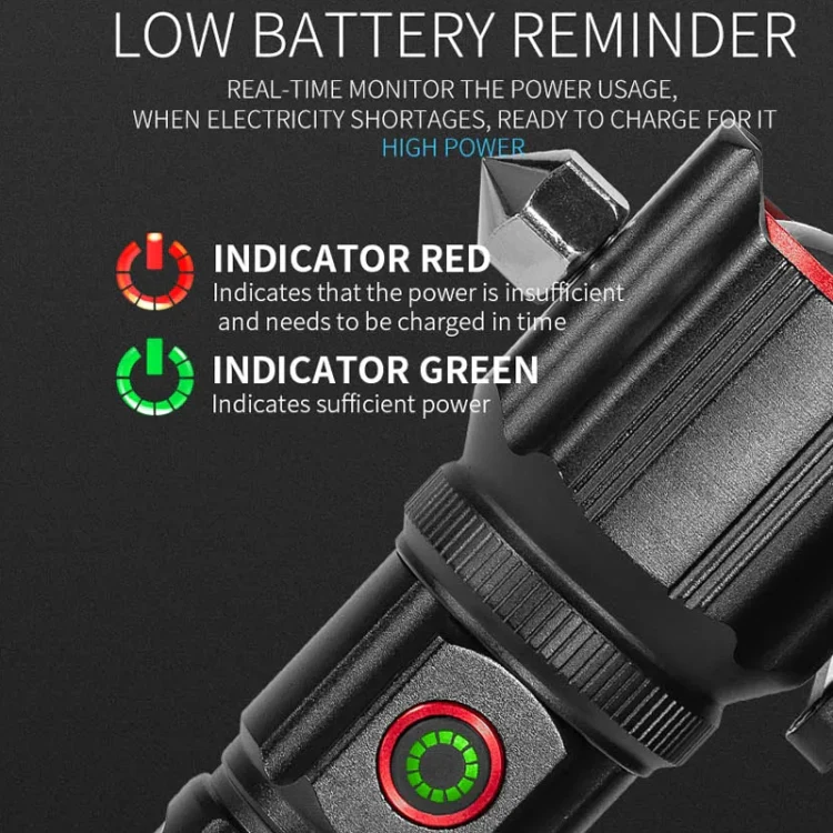 E-SMARTER W5197 Laser Life Saving Flashlight Seat Belt Cutting Emergency Car Backup Tool Flashlight - Image 7