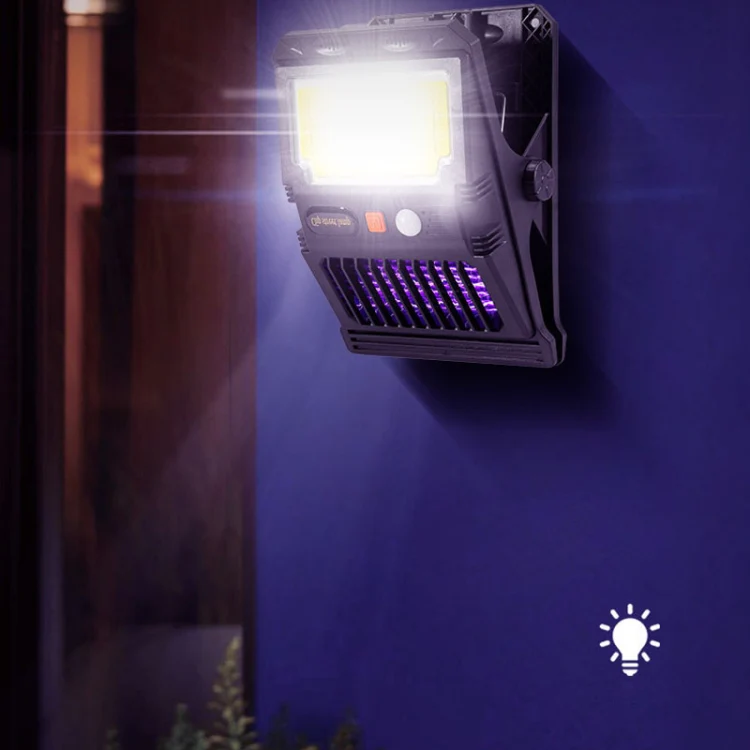 E-SMARTER W7105-2 COB Solar Wall Lamp With Clip Mosquito Killer Lamp Portable Body Sensor Outdoor Garden Light - Image 2