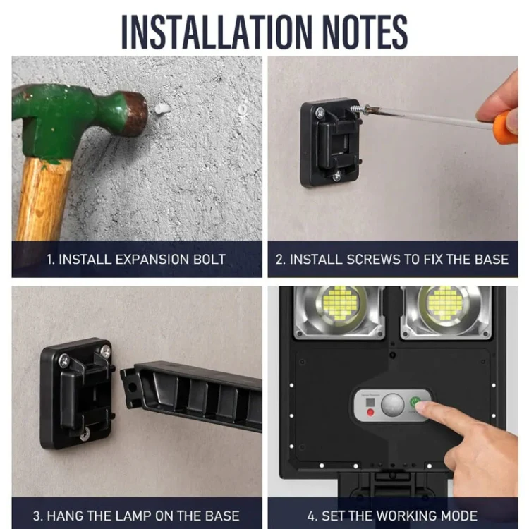 E-SMARTER W779B LED Solar Garden Light Sensing Lamp With Remote Control - Image 10