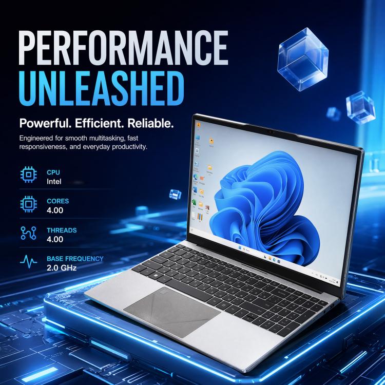 E157 15.6 inch Lightweight Laptop, 8GB+256GB, Windows 11 Intel Alder Lake N100 Quad Core, US Plug - Image 3