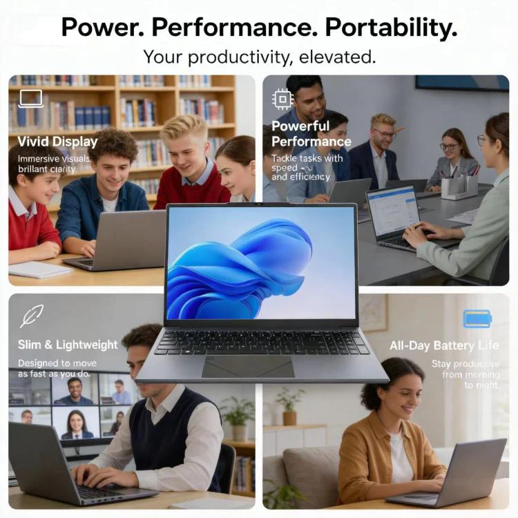 E157 15.6 inch Lightweight Laptop, 8GB+256GB, Windows 11 Intel Twin Lake N150 Quad Core, US Plug - Image 5