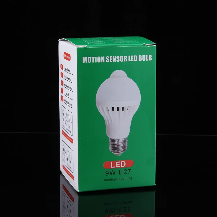 E27 9W Infrared Motion Sensor LED Light Bulb, Sensor Distance: 4-6m, AC 85-265V - Image 8