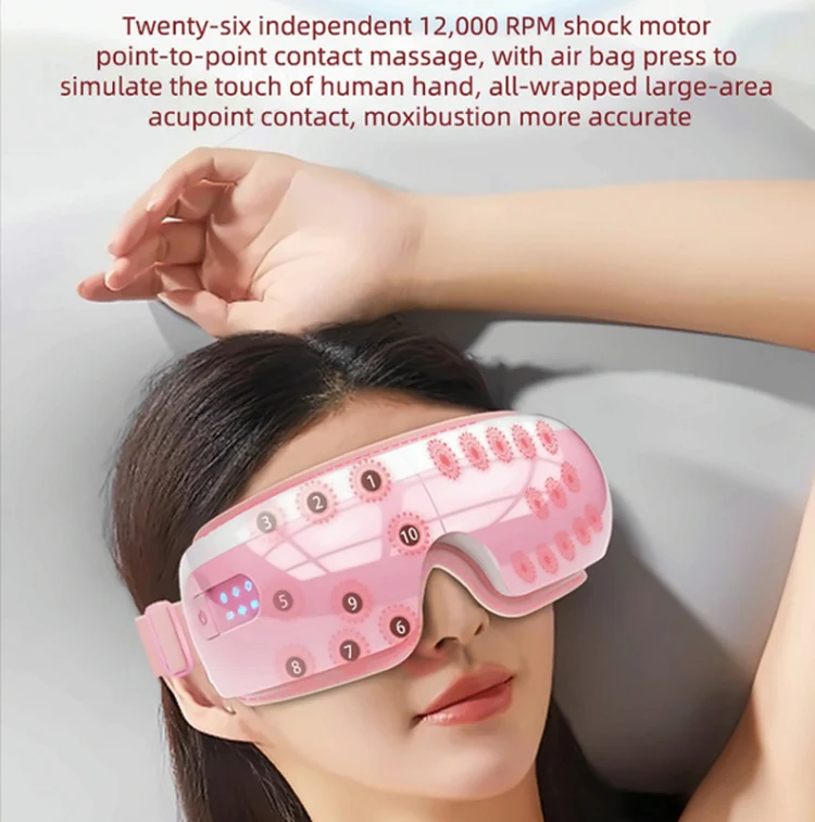 E5 Plus 26 Points Intelligent Eye Massager Adjustable Airbag Hot Compress Eye Protection Device(Black) - Image 6