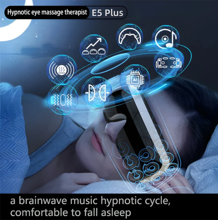 E5 Plus 26 Points Intelligent Eye Massager Adjustable Airbag Hot Compress Eye Protection Device(Black) - Image 8