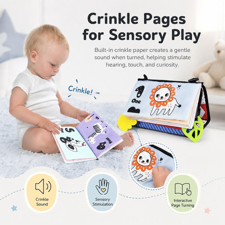 Early Childhood Education Foldable Cloth Book Toy with Distorting Mirror, Type:Letter+3-page Cloth Book - Image 10