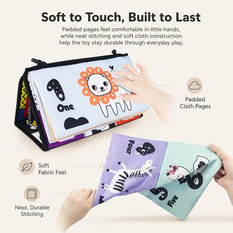Early Childhood Education Foldable Cloth Book Toy with Distorting Mirror, Type:Letter+3-page Cloth Book - Image 11